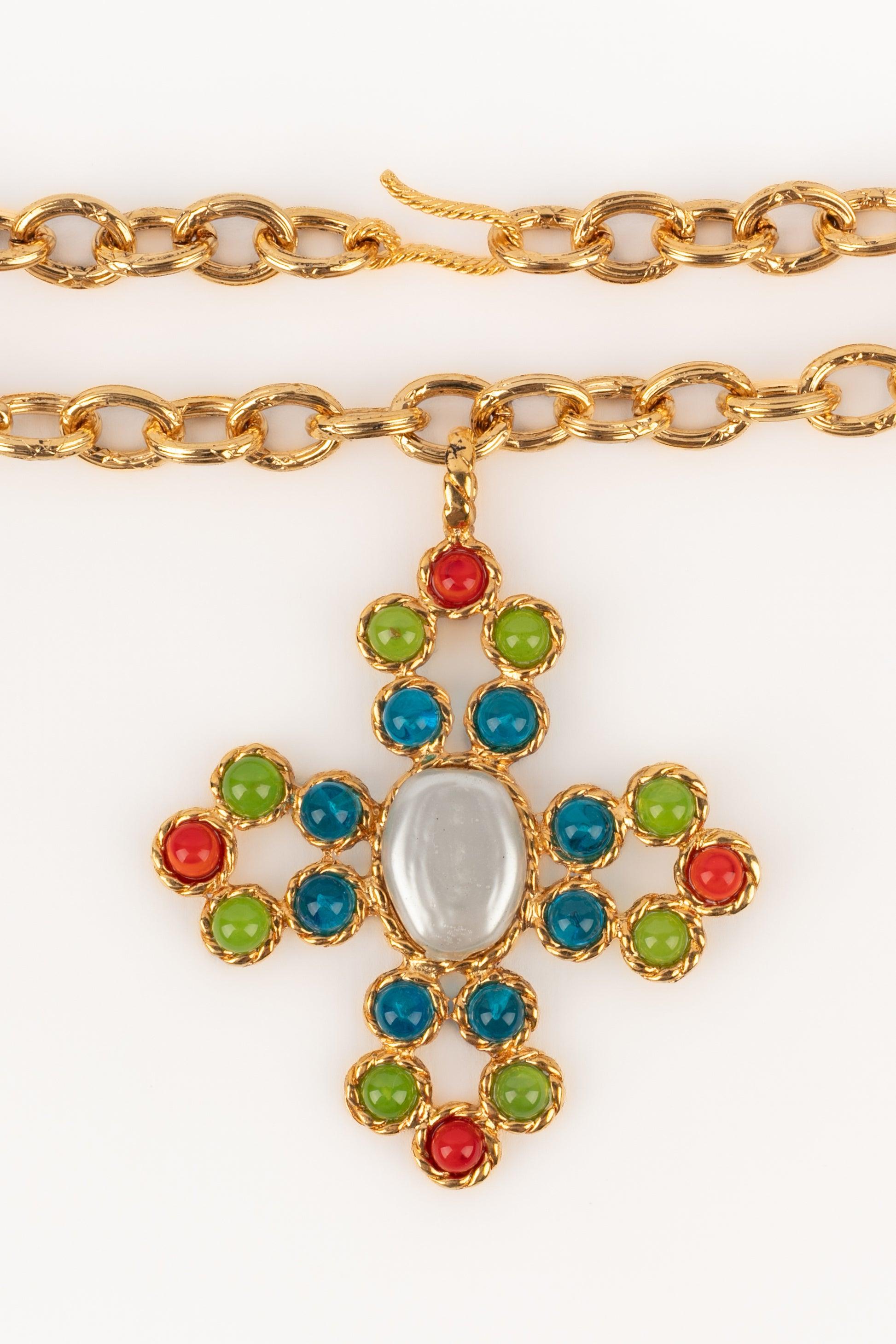 Women's Chanel Cross Necklace with Cross Pendant, Early 1990s