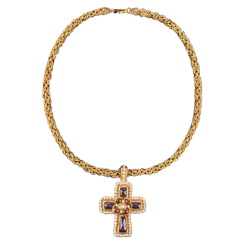 Chanel 
Cross
 Pendant Necklace