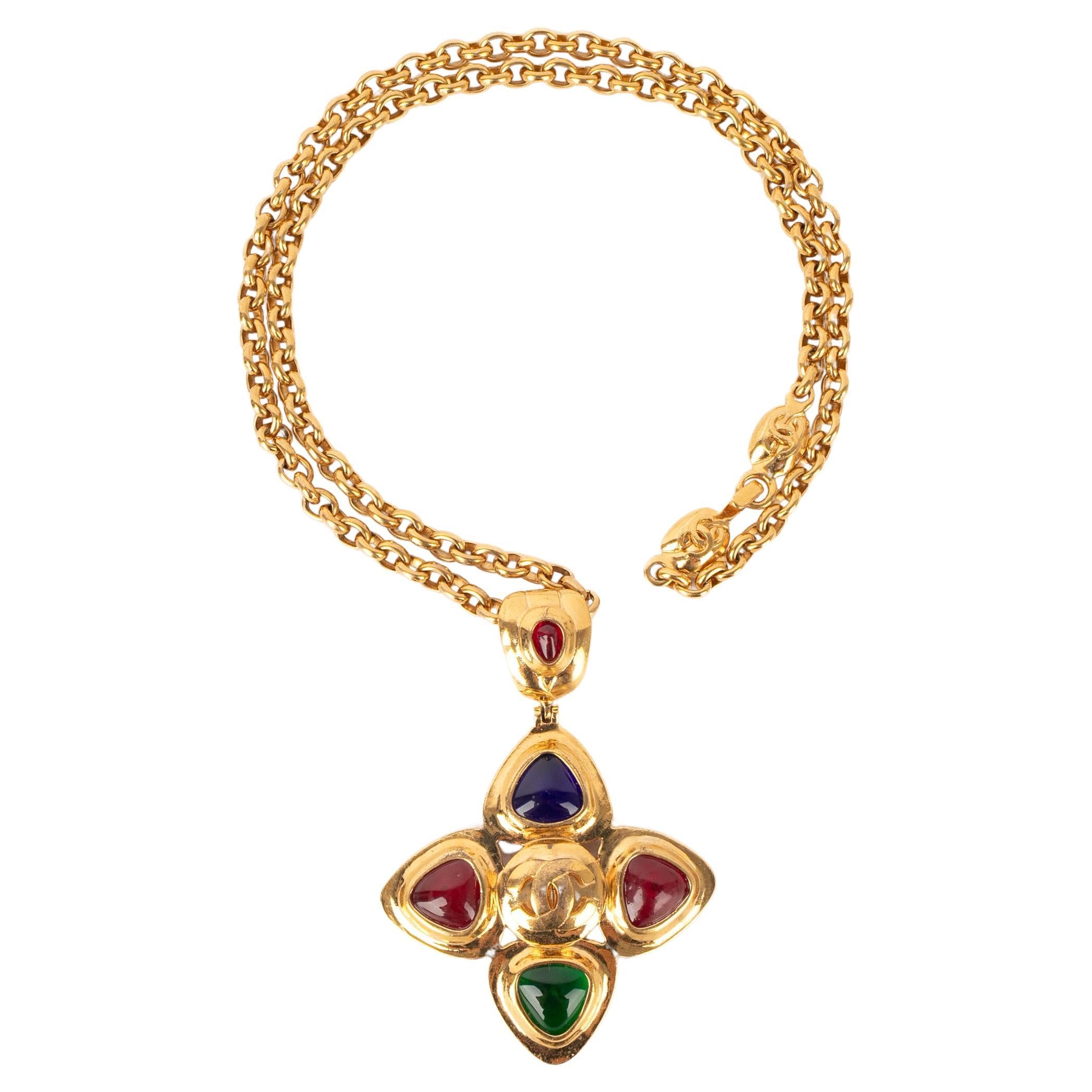 Chanel cross pendant necklace