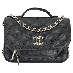 Chanel Crossbody Business Affinity Schwarz gesteppte Kaviar Mini WOC Clutch Tasche