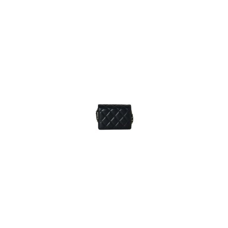 Chanel Crossbody Card Holder with Flap Gold Hardware Black For Sale at