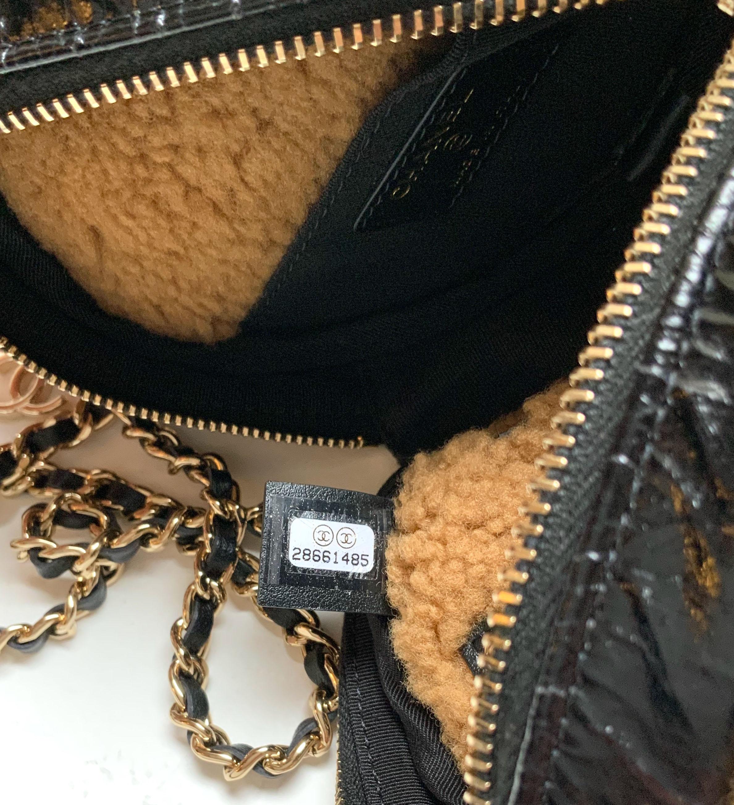 Chanel Crossbody Mini Round CC Shearling Bag 2