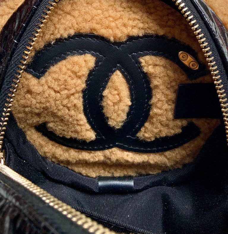 Chanel Crossbody Mini Round CC Shearling Bag at 1stDibs