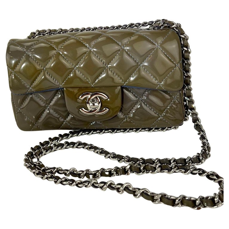 CHANEL Crossbody Patent Leather Calfskin Quilted mini Rectangular