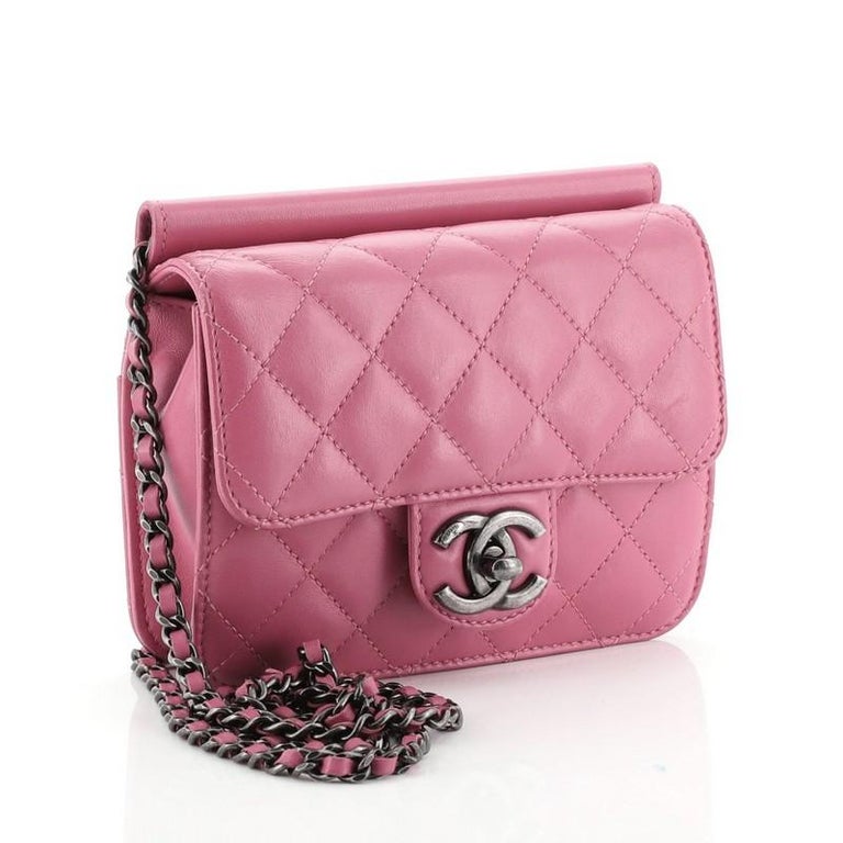 Chanel Quilted Mini Rectangular Flap Salmon Pink Lambskin Silver Hardw –  Coco Approved Studio