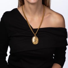 Chanel Crown Long Necklace Collection 26 Yellow Gold Tone 29" Circa 1980s