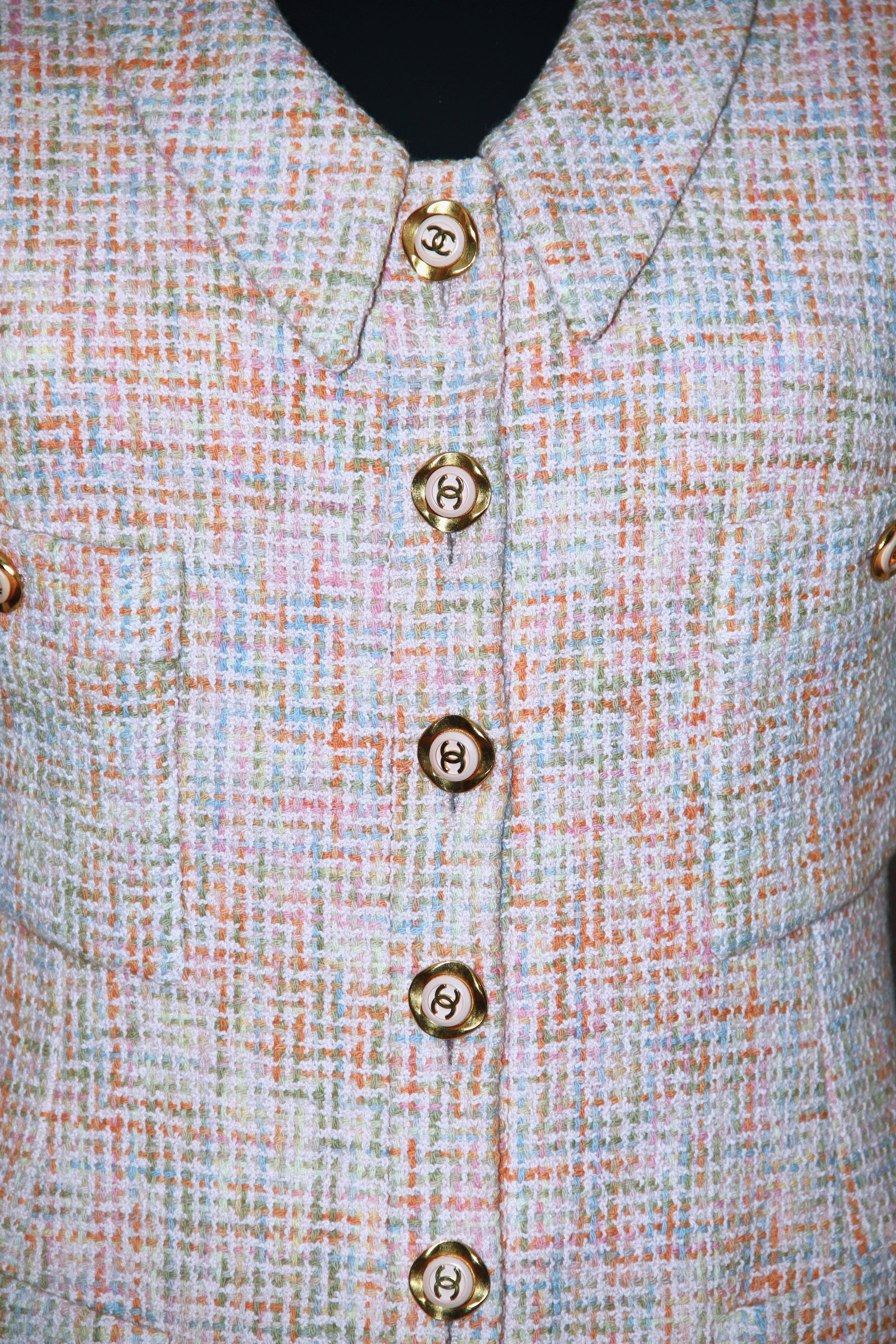 Chanel Cruise 1994 Rosa Baumwolle Tweed Jacke 2