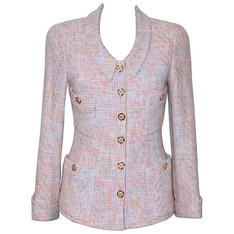 Chanel Cruise 1994 Pink Cotton Tweed Jacket