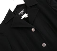 Chanel Cruise 1997 Long Black Coat w/Metal Buttons