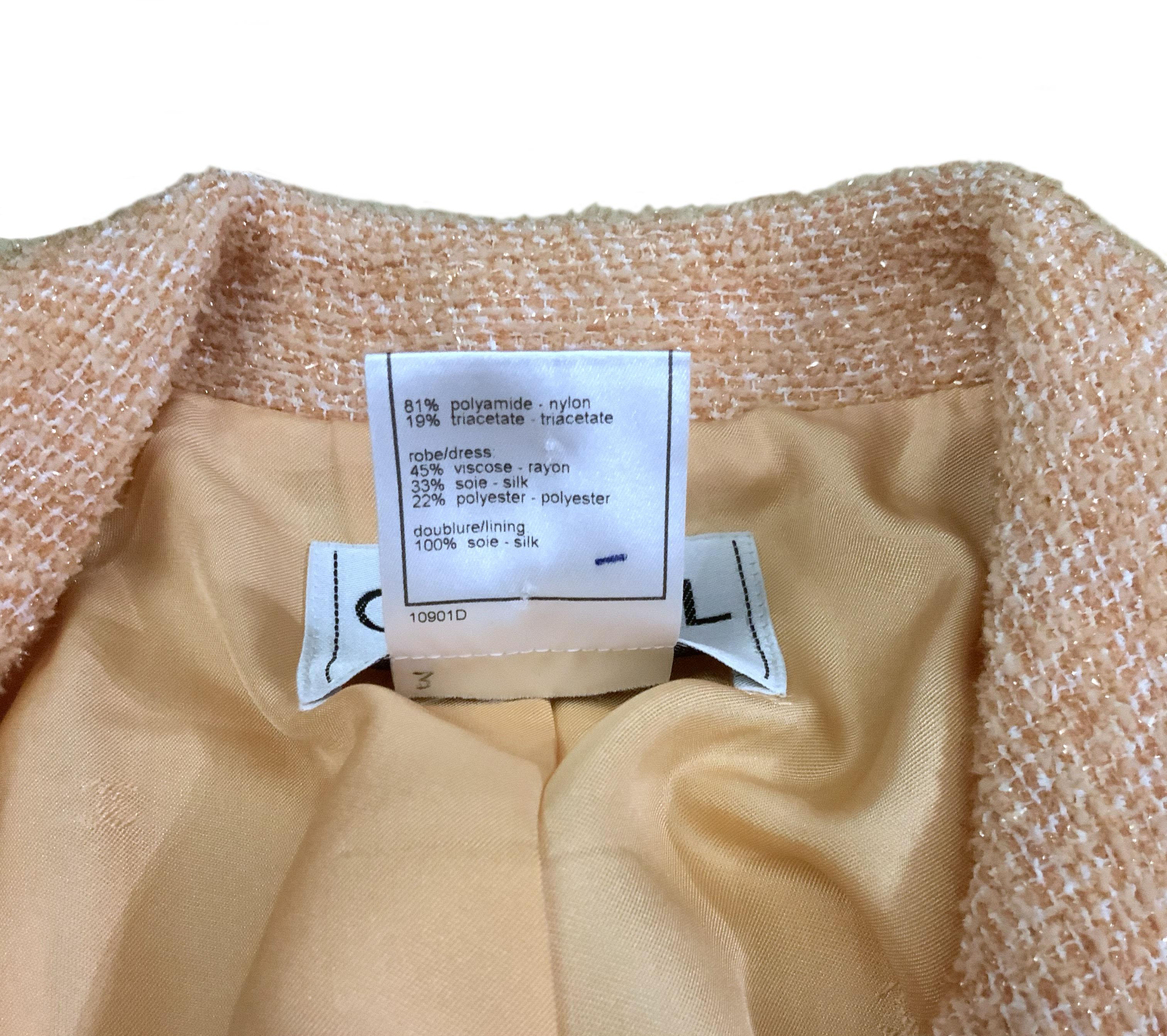 Chanel Cruise 2001 Peach Tweed Coat 1