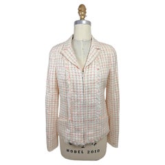 Chanel Cruise 2004 Ivory Fantasy Tweed Zip Front Jacket with Metallic Threads