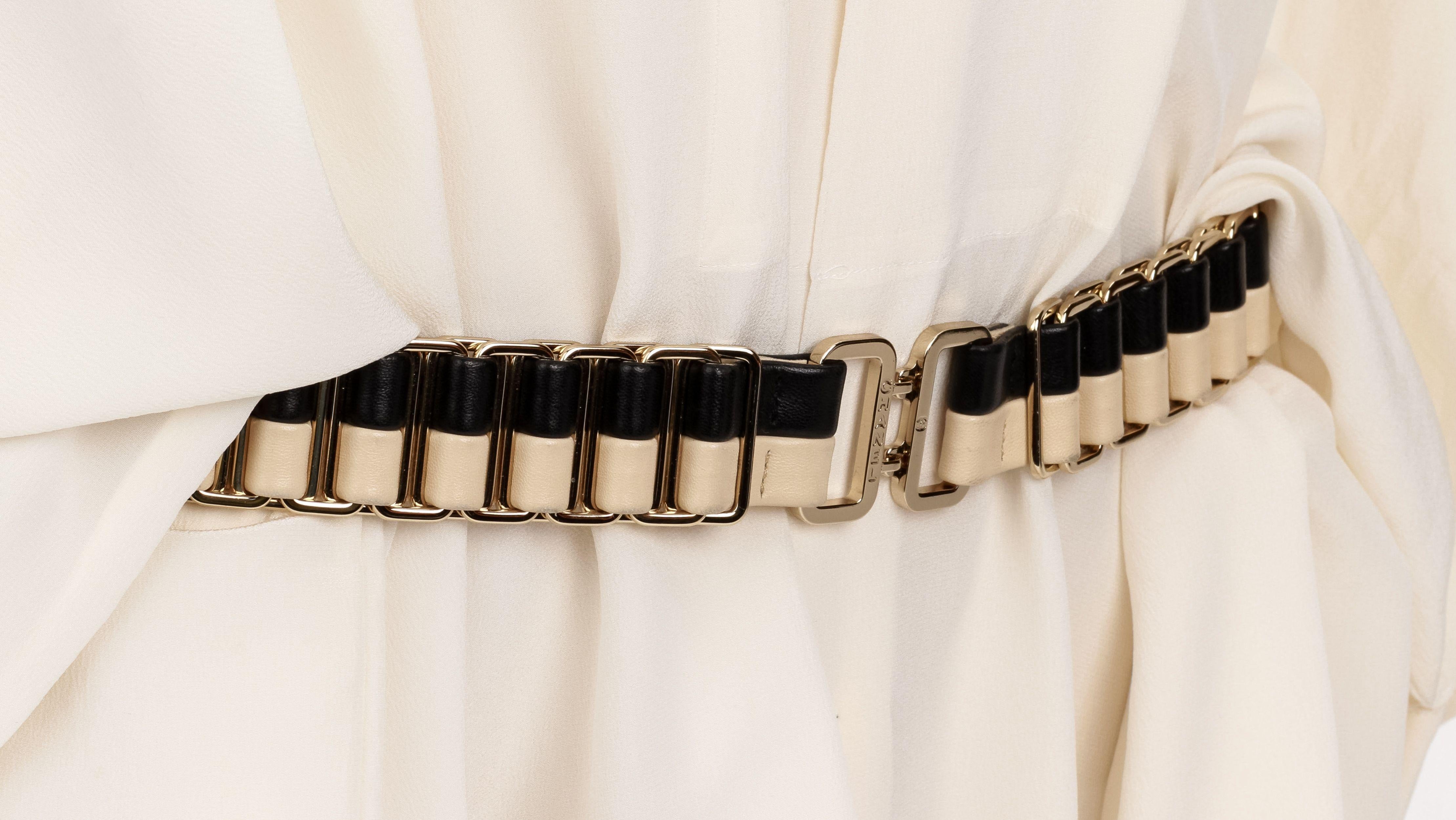 Women's Chanel Cruise 2005 black and beige belt For Sale