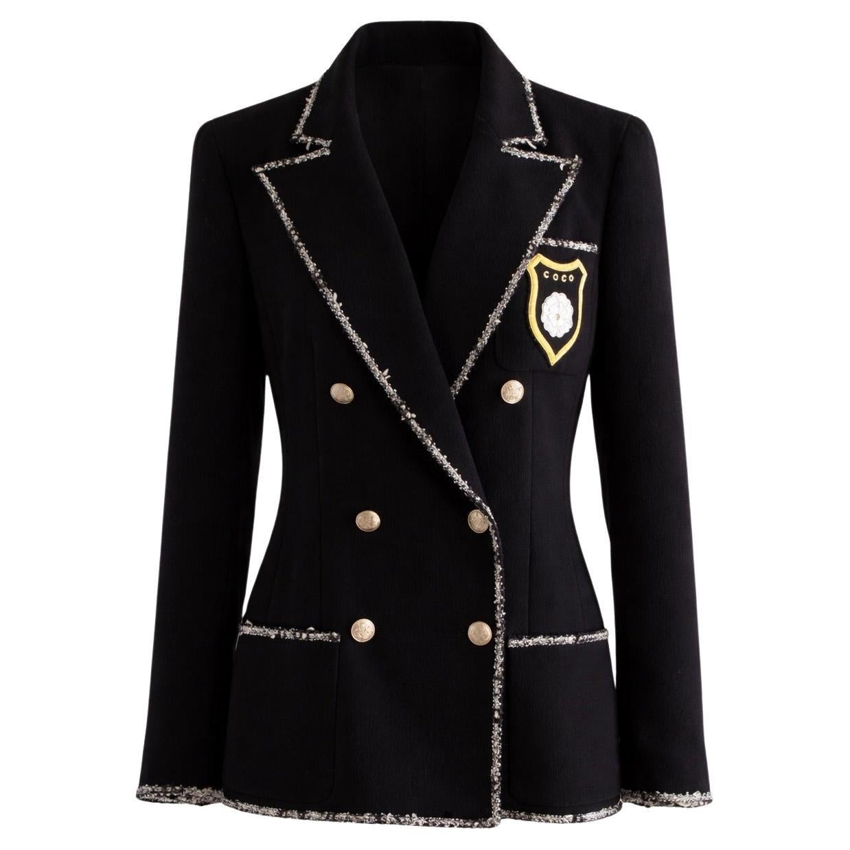 Chanel Cruise 2005 Devil Wears Prada Black Gold Camellia Tweed 05C Jacket