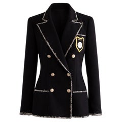 Chanel Cruise 2005 Devil Wears Prada Black Gold Camellia Tweed 05C Jacket