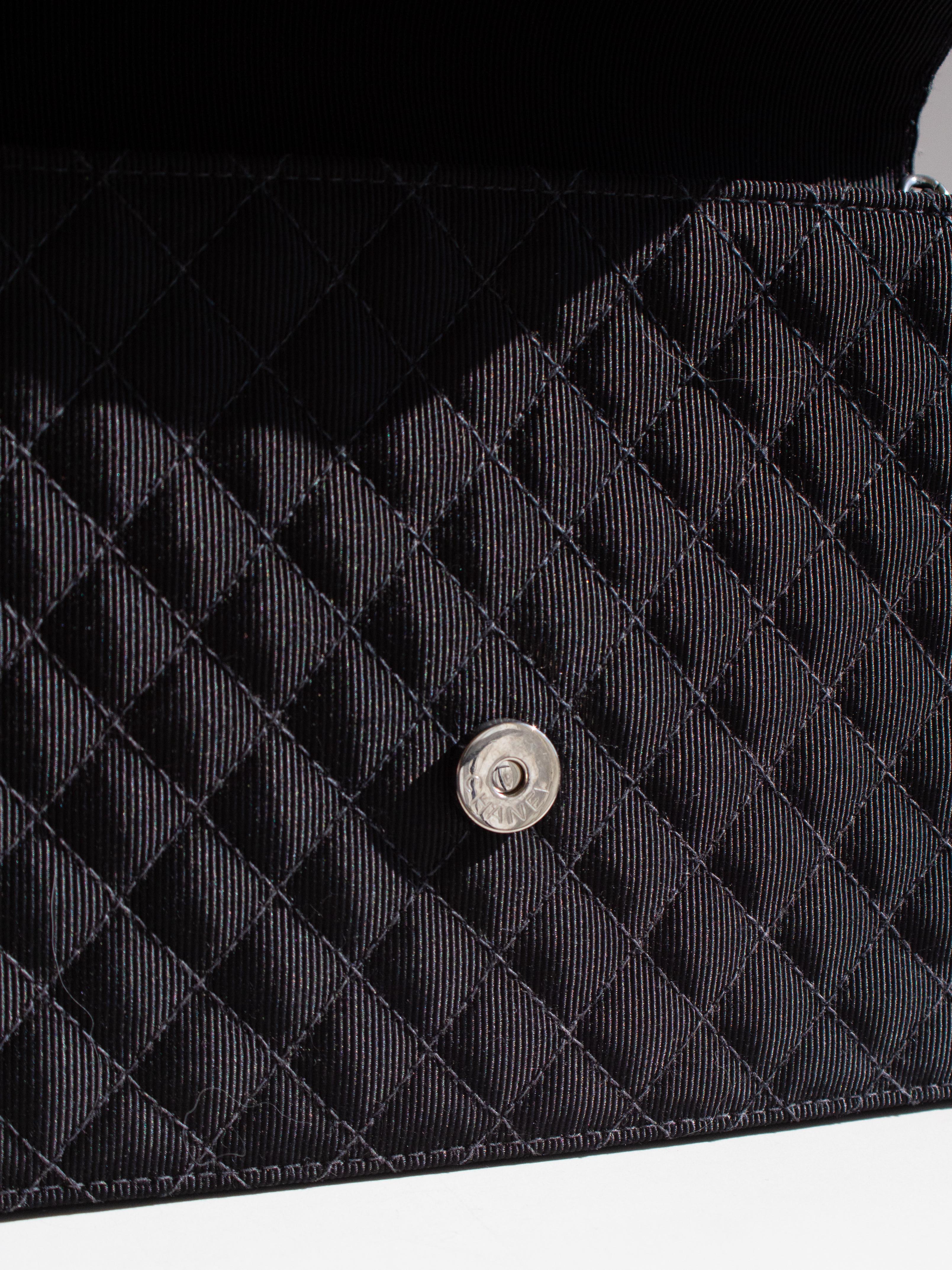 Chanel Cruise 2005 Trapeze Quilted Black Coco CC Camellia Crest 05C Mini Bag For Sale 7