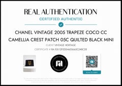 Chanel Cruise 2005 Trapeze Quilted Black Coco CC Camellia Crest 05C Mini Bag