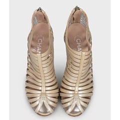 Chanel Cruise 2009 Gold Sculpted Heel PumpsSz.36