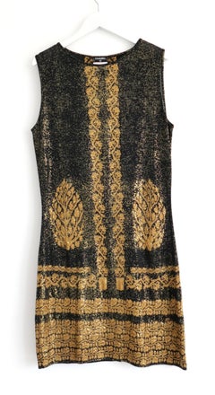 Chanel Cruise 2010 10C Gold Foil Knit Short Dress