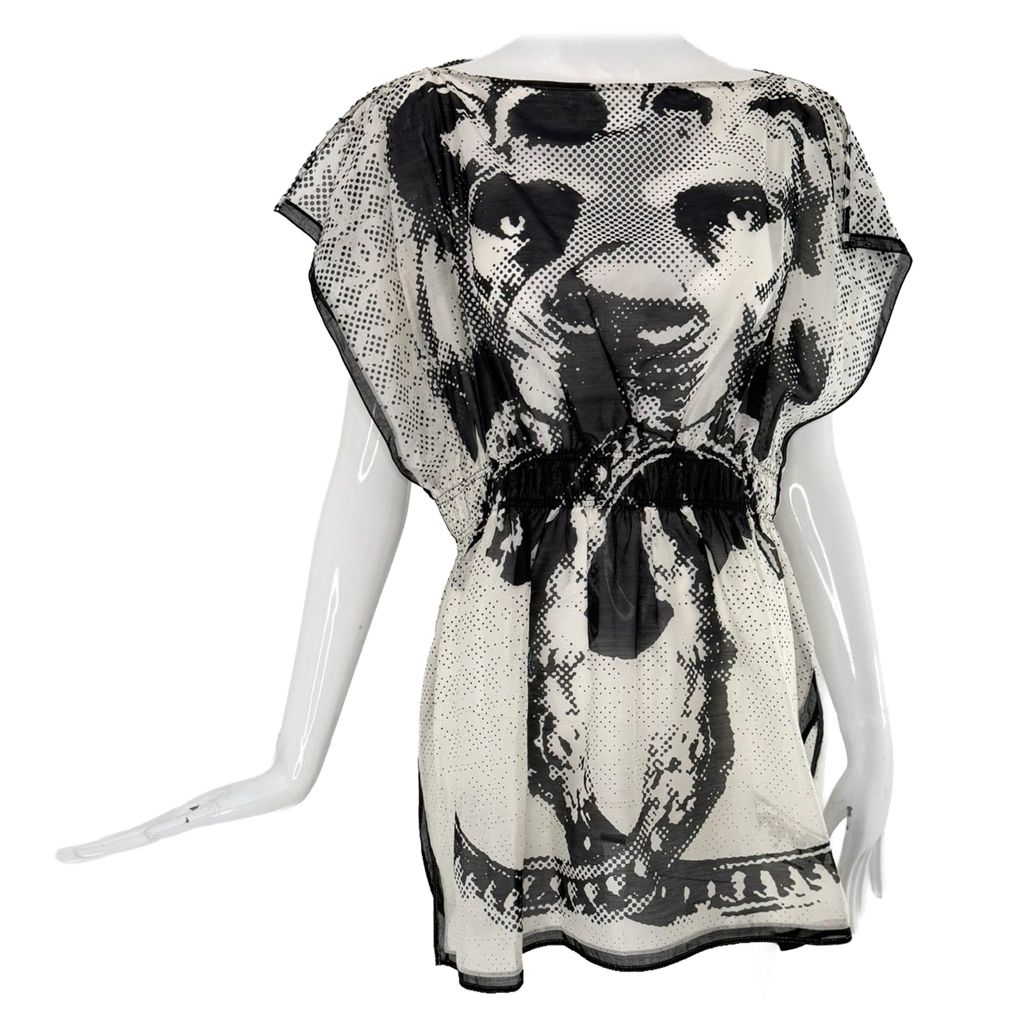 Chanel Cruise 2010 Paris-Venise Collection Lion/Leo Silk Cotton Tunic Mini Dress For Sale