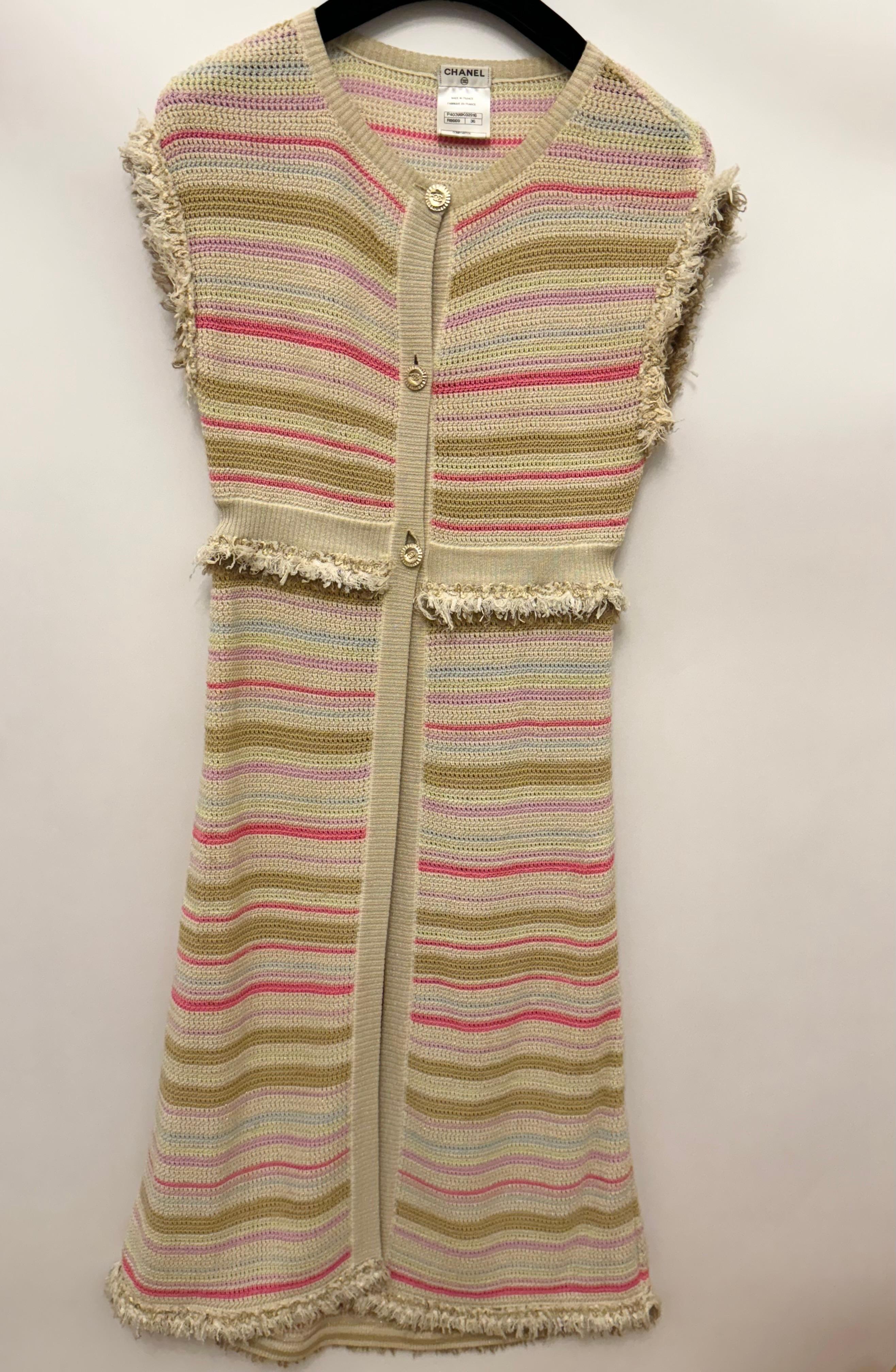 Chanel Cruise 2011 Parigi Saint Tropez colori pastello passerella cardigan lungo in vendita 10