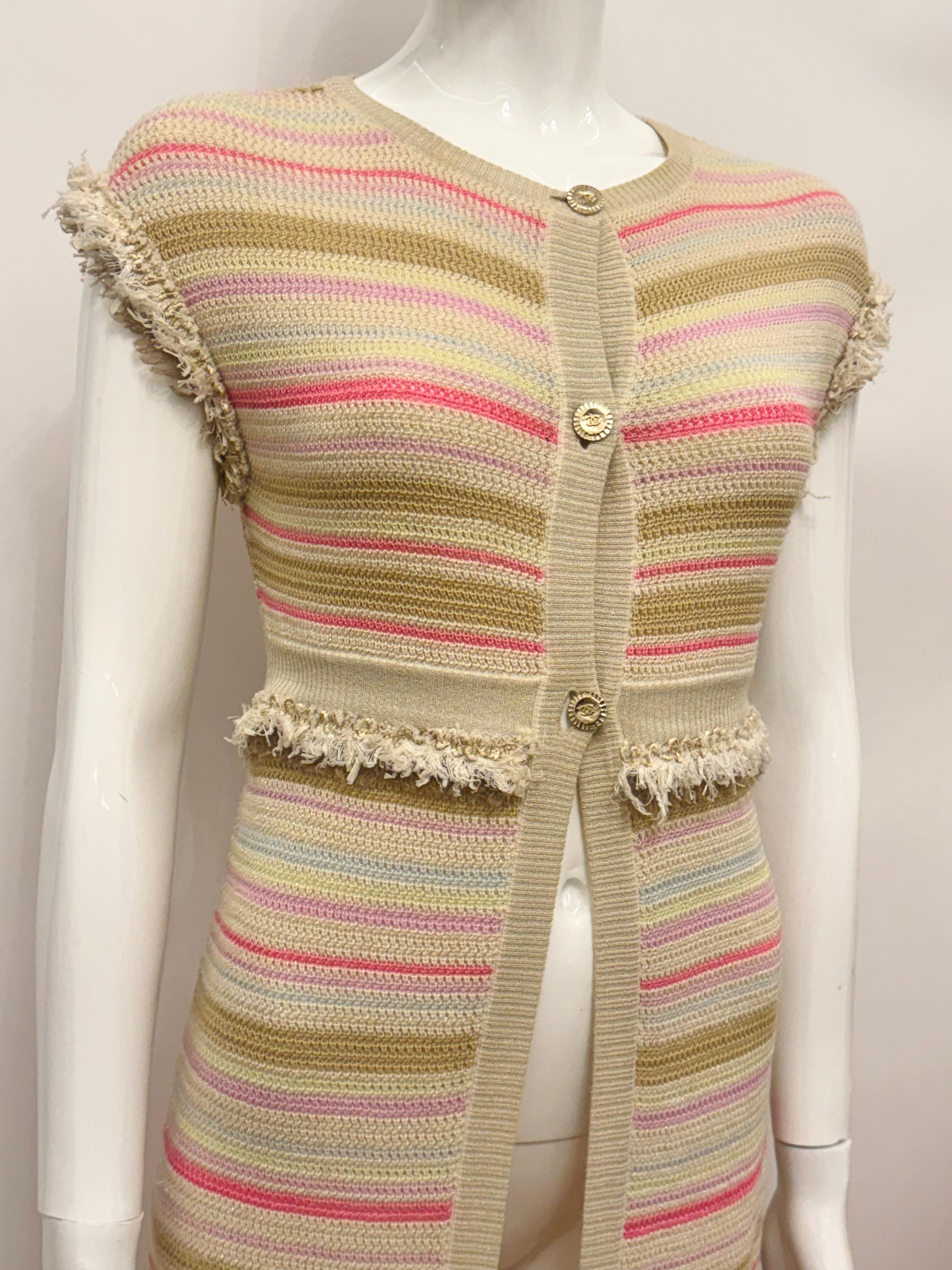 Chanel Cruise 2011 Parigi Saint Tropez colori pastello passerella cardigan lungo in vendita 11