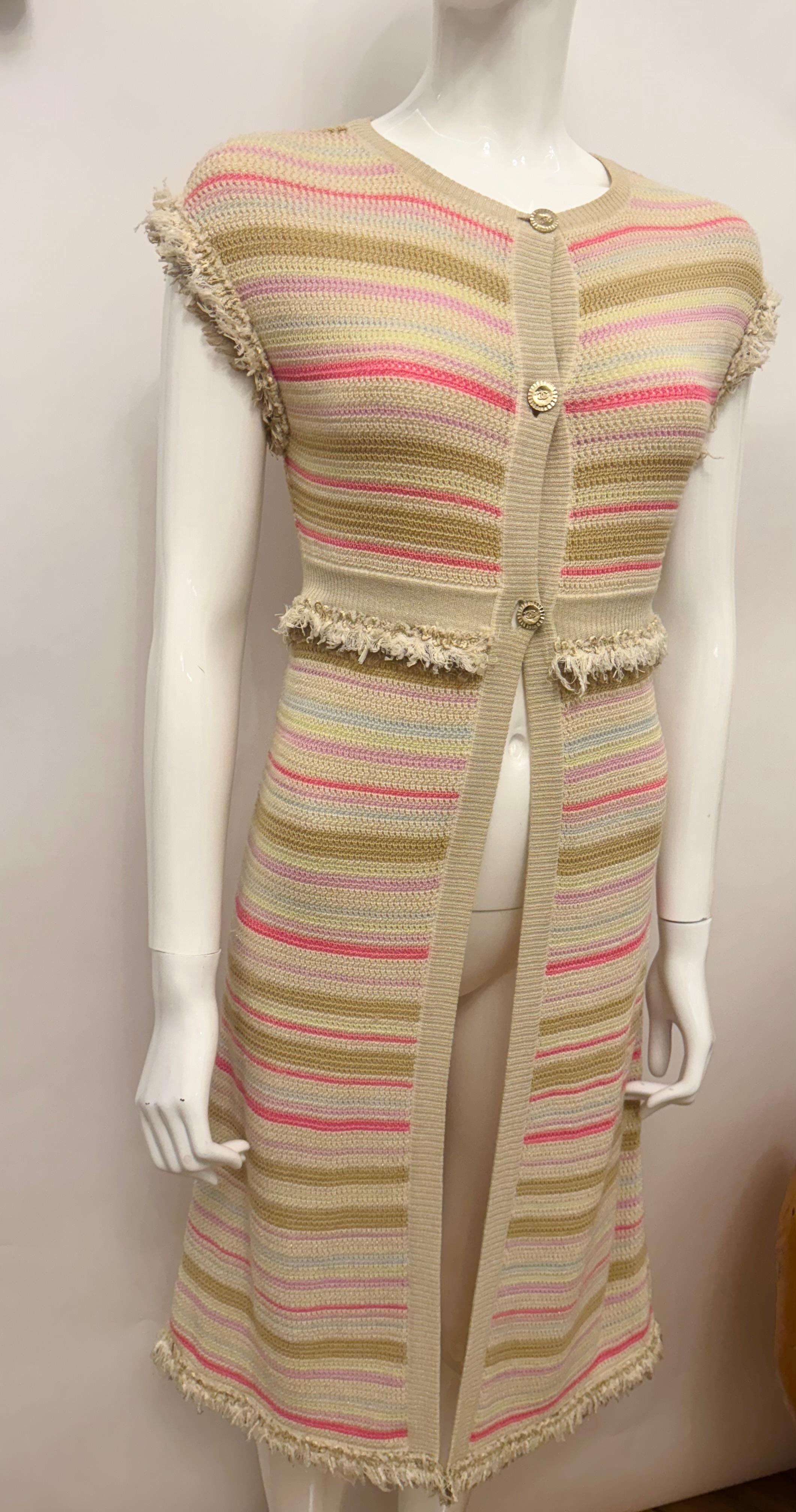 Chanel Cruise 2011 Parigi Saint Tropez colori pastello passerella cardigan lungo in vendita 13