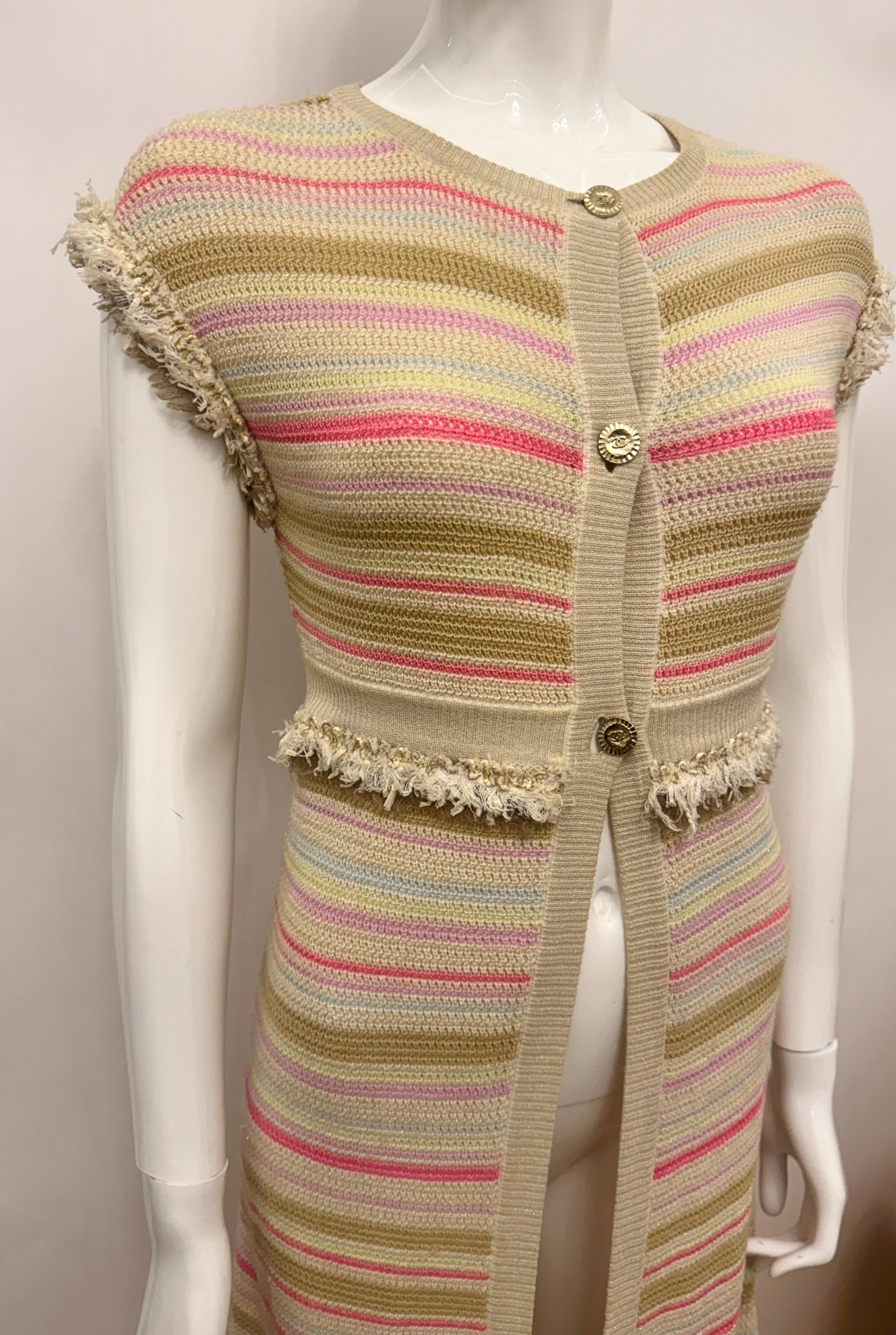 Chanel Cruise 2011 Parigi Saint Tropez colori pastello passerella cardigan lungo in vendita 15