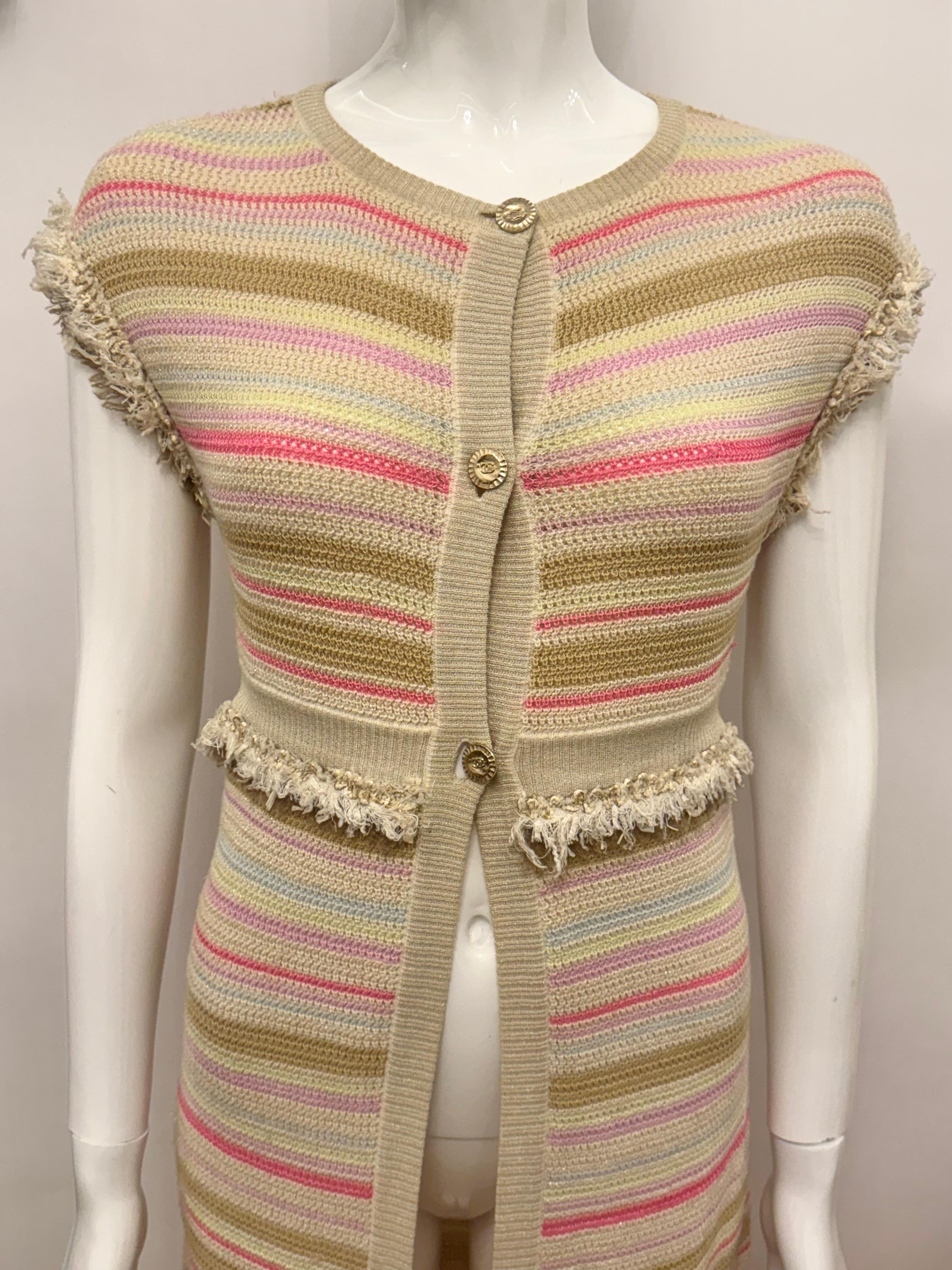 Donna Chanel Cruise 2011 Parigi Saint Tropez colori pastello passerella cardigan lungo in vendita