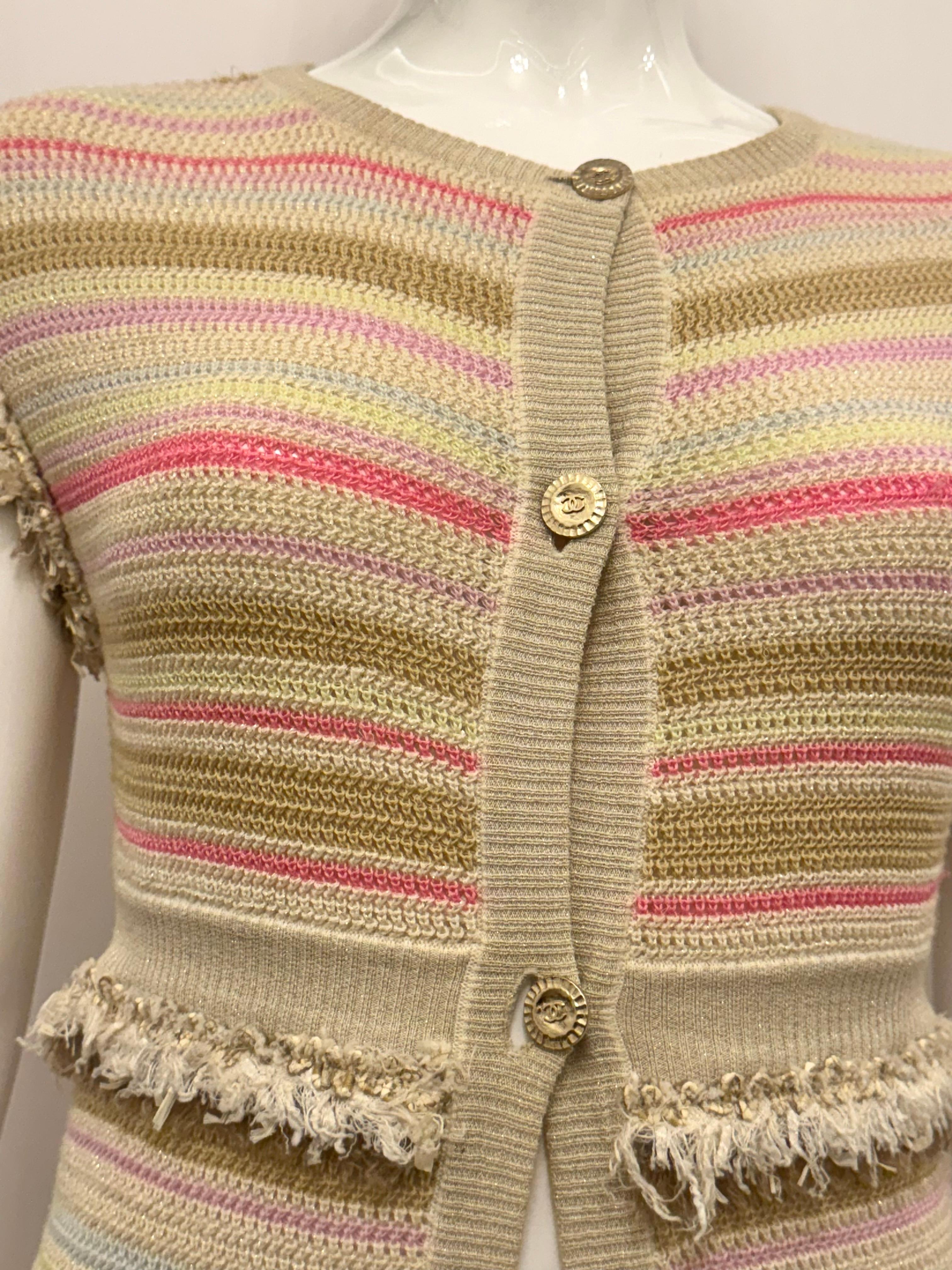 Chanel Cruise 2011 Parigi Saint Tropez colori pastello passerella cardigan lungo in vendita 1