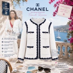 CHANEL Cruise 2012 Runway White Fluffy Tweed Jacket 34 FR