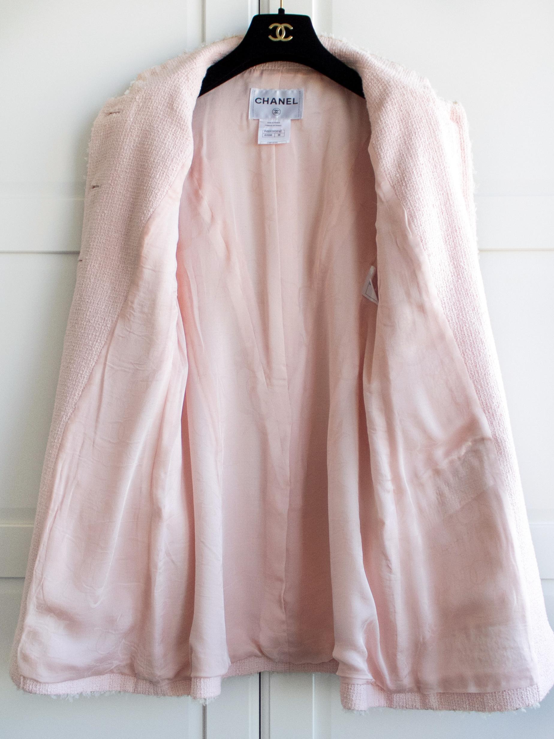 Chanel Cruise 2013 Versailles Pink Camellia 13C Long Tweed Braided Jacket Coat 3