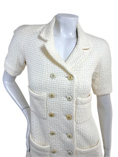 Chanel Cruise 2014 Ivory Textured Tweed Double-Breasted Jacket