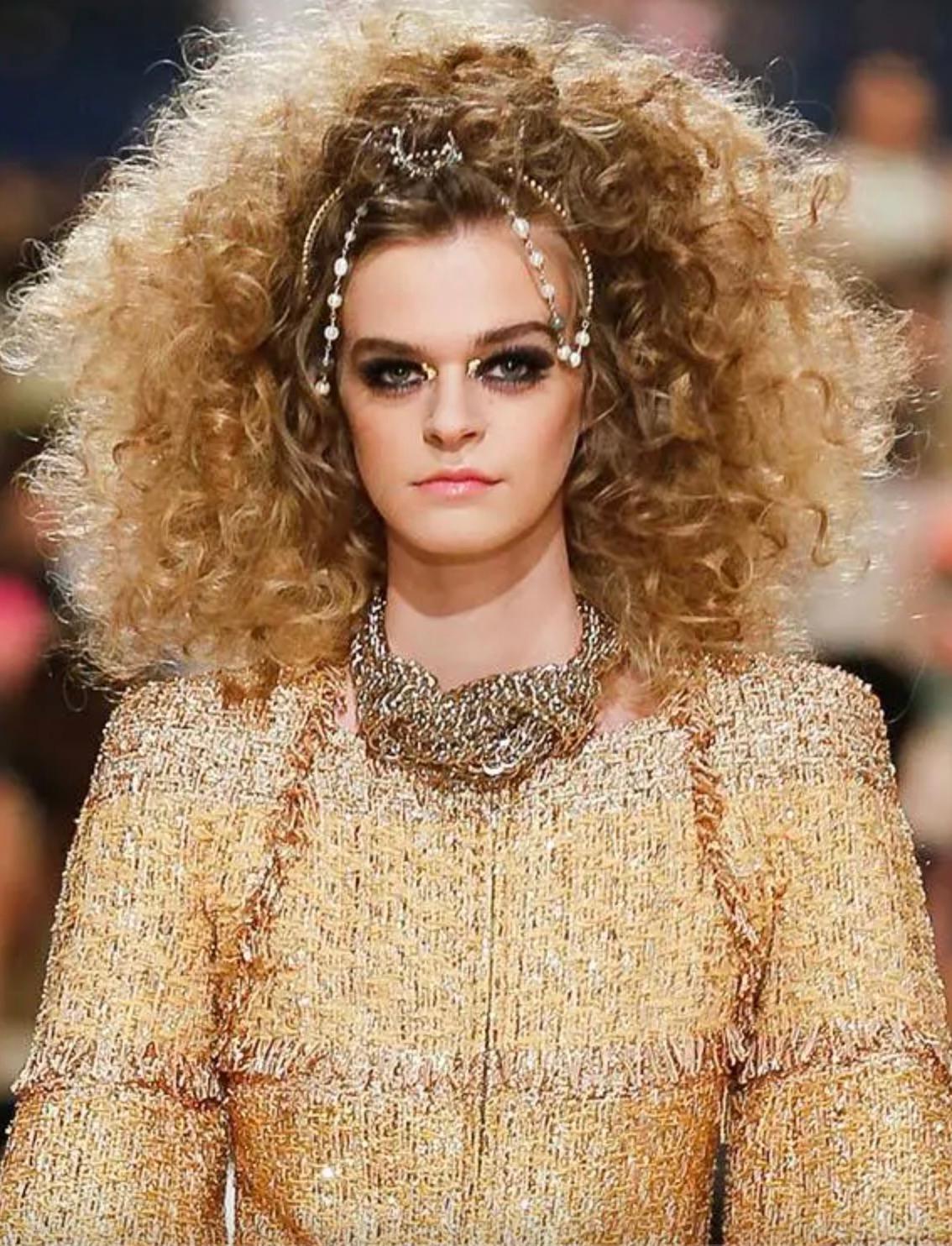 Chanel Cruise 2015 Dubai Gold Perle Labradorit Perle Perlen Kette Kopfband 15C Tiara (Schwarz)