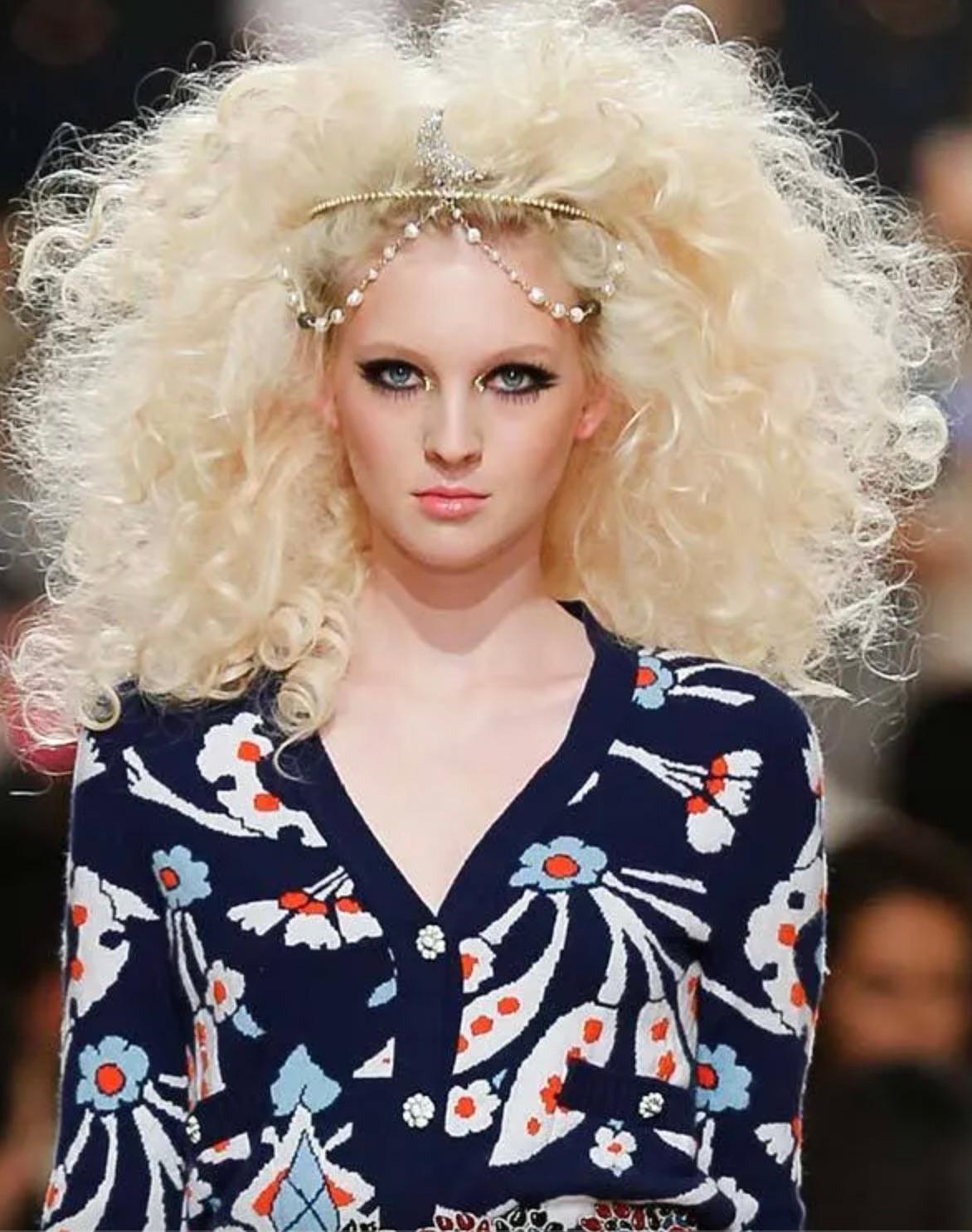 Chanel Cruise 2015 Dubai Gold Perle Labradorit Perle Perlen Kette Kopfband 15C Tiara im Zustand „Gut“ in Jersey City, NJ