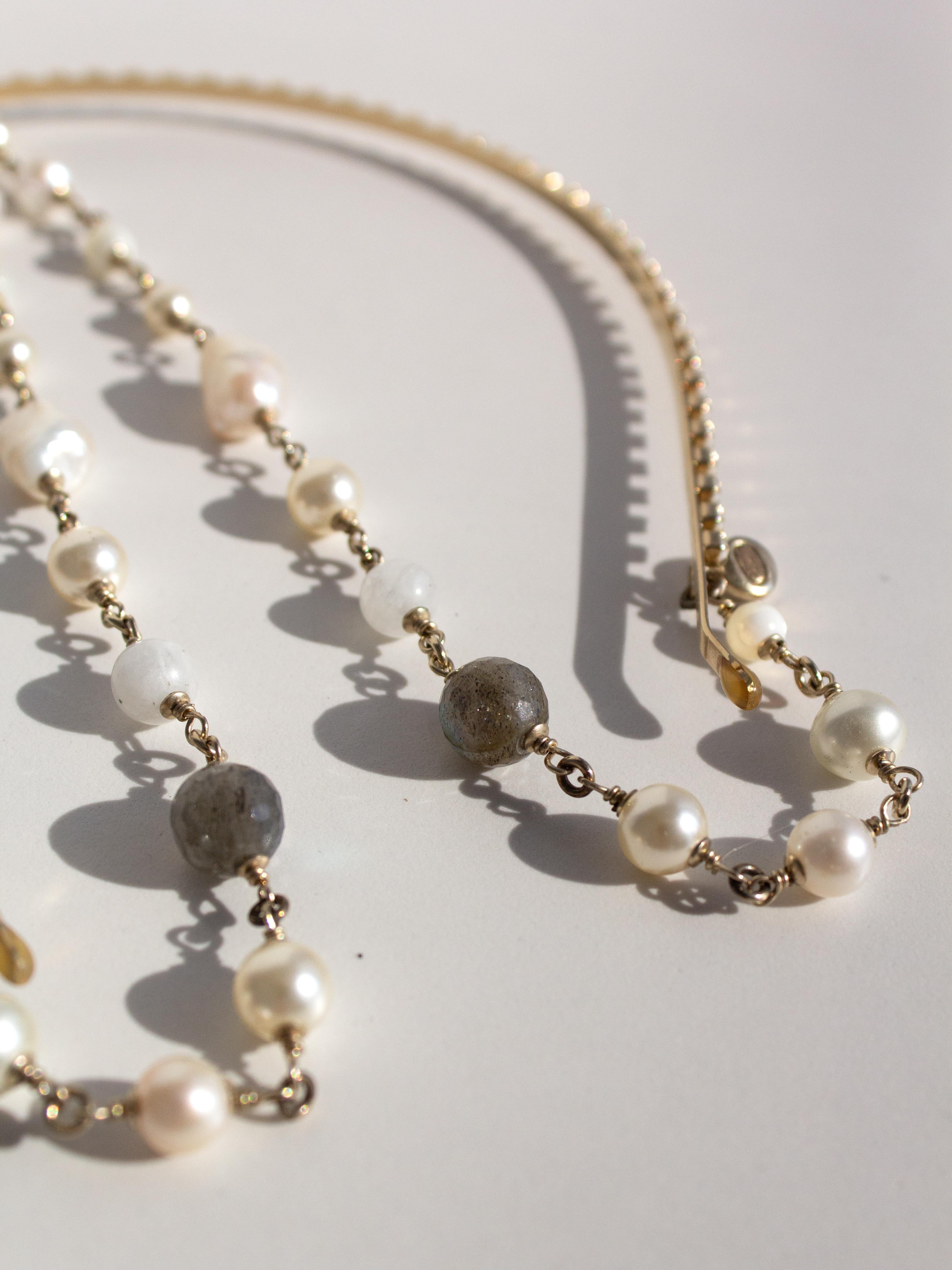 Chanel Cruise 2015 Dubai Gold Perle Labradorit Perle Perlen Kette Kopfband 15C Tiara 3