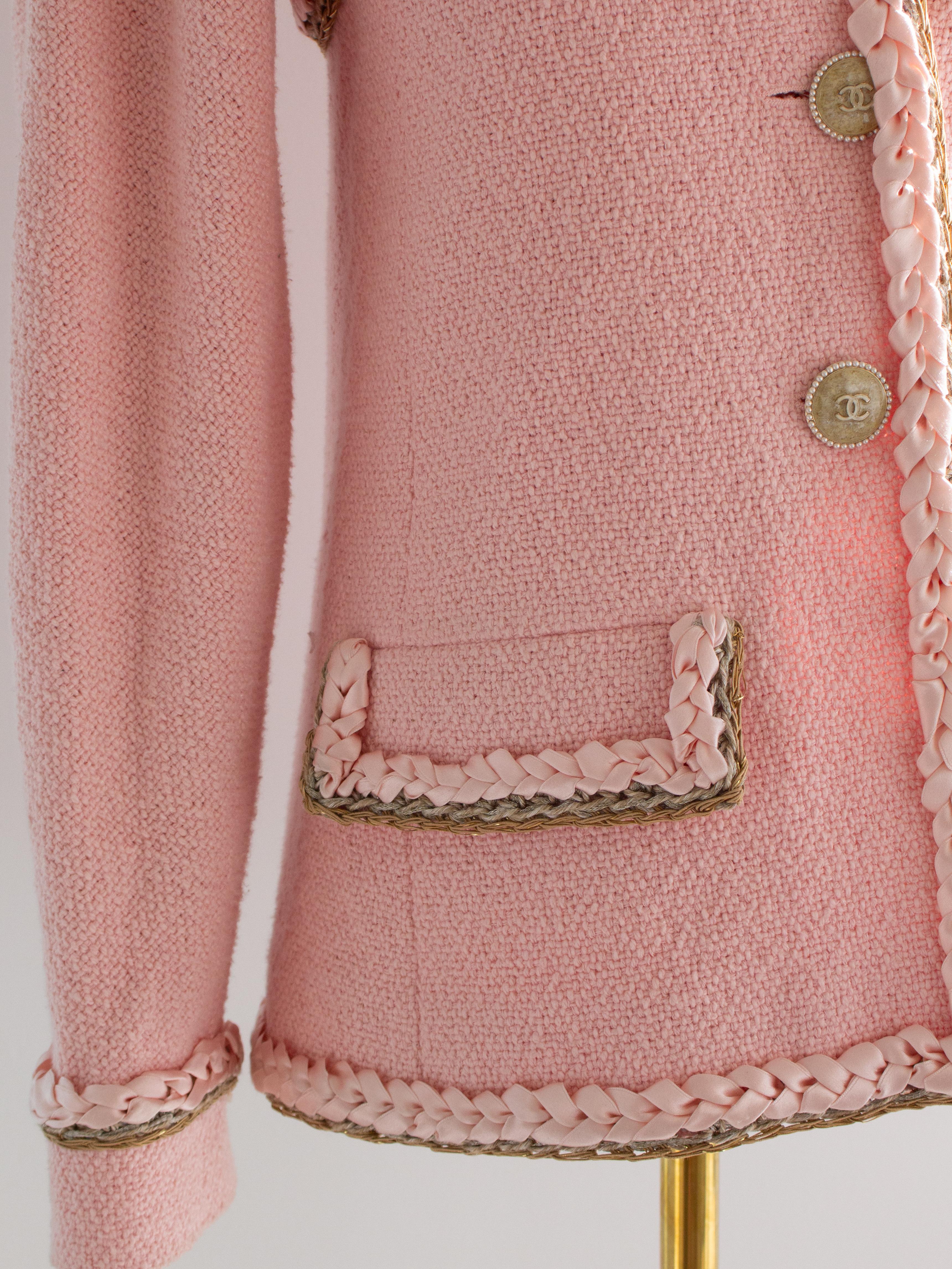 Chanel Cruise 2016 Seoul Pink Pearl Braided 16C Tweed Jacket 5