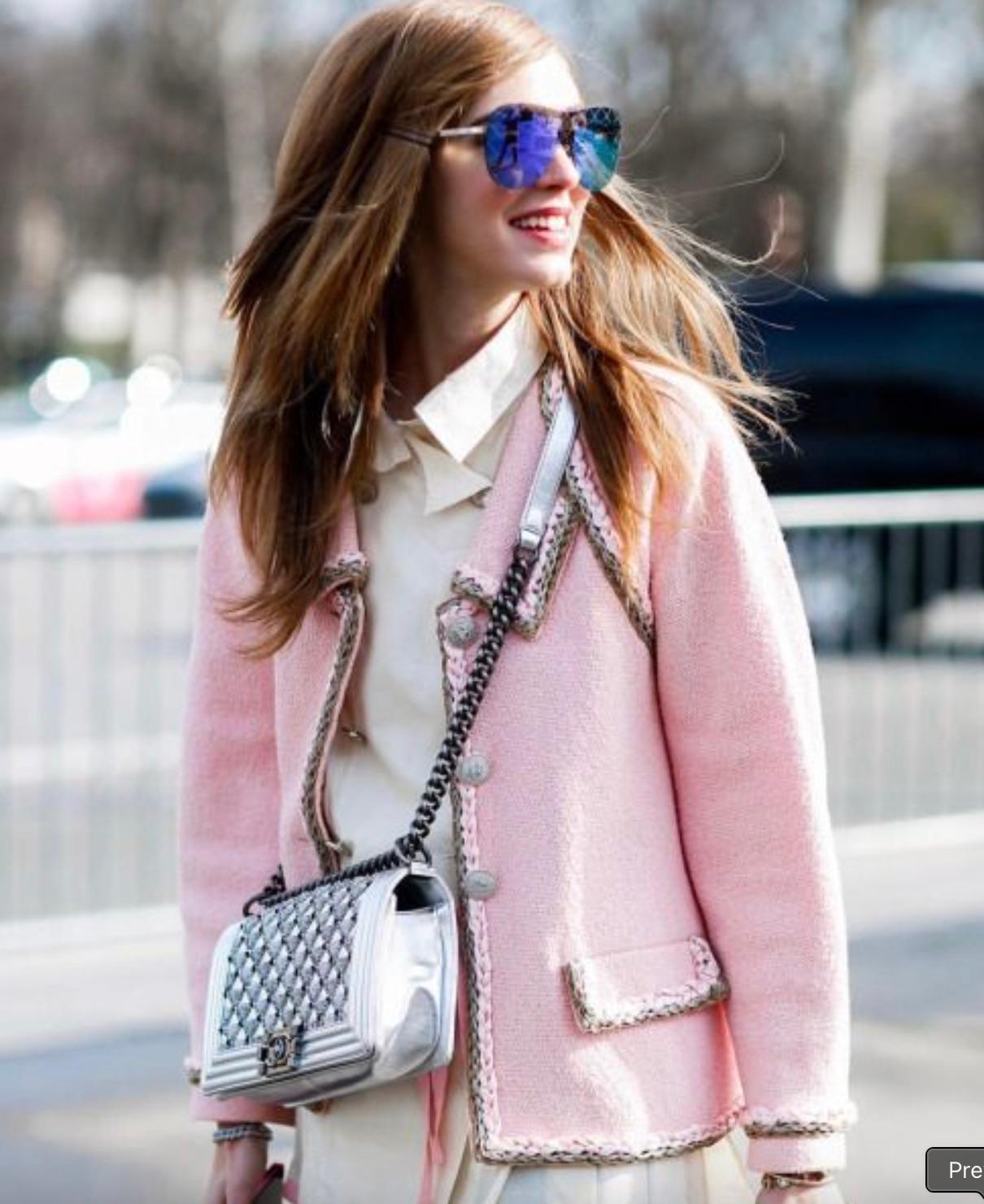 Chanel Cruise 2016 Seoul Pink Pearl Braided 16C Tweed Jacket 11