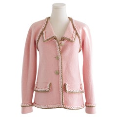 Chanel Cruise 2016 Séoul rose perlée veste en tweed 16C tressée