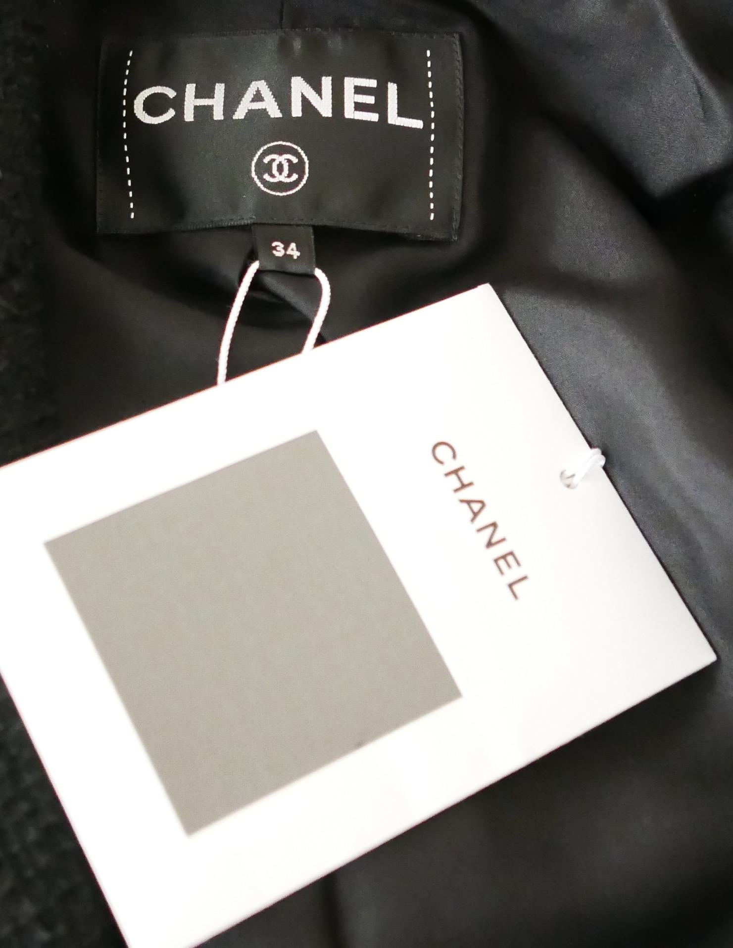 Chanel Cruise 2017 17C Cuba Black Tweed Jacket For Sale 4