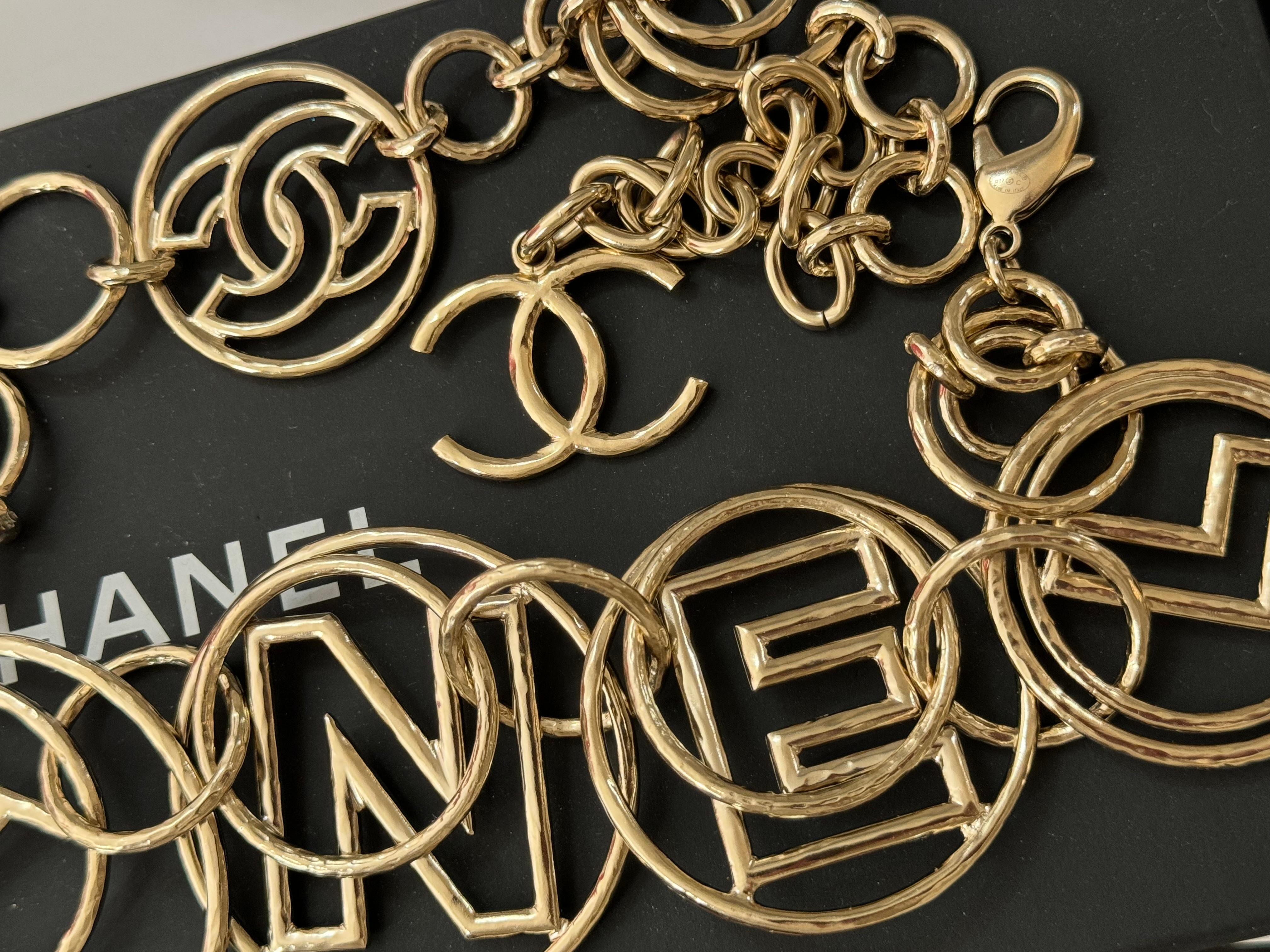 Chanel Cruise 2017 runway Paris Cuba collection necklace/belt, gold champagne, very good condition no packaging 