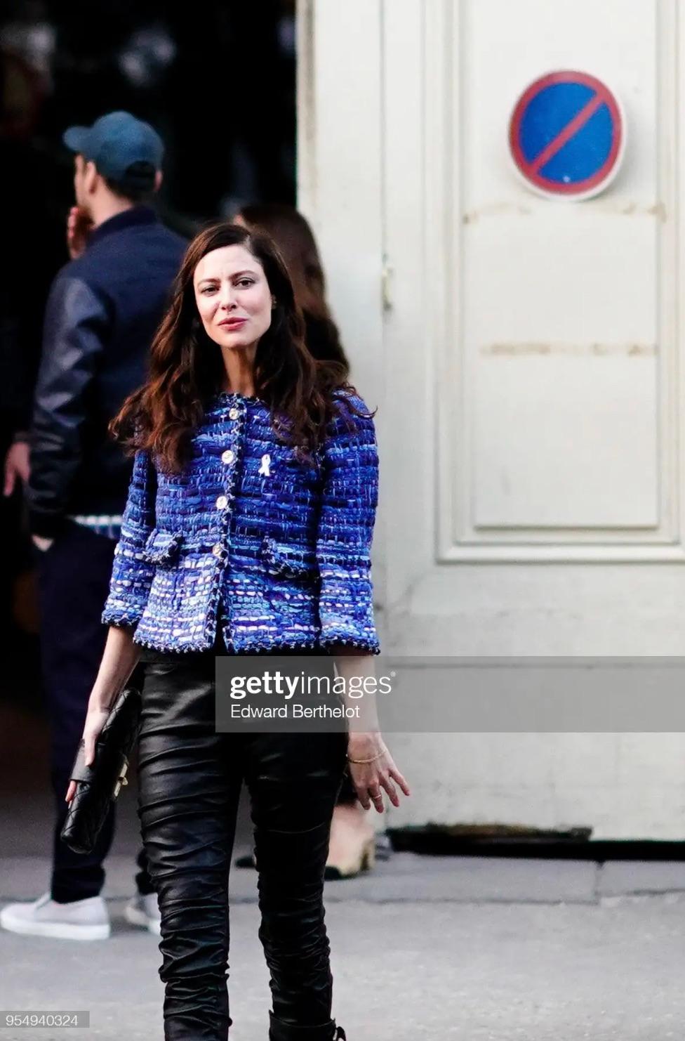 Purple Chanel Cruise 2018 Greece Blue Gold Owl Lesage Fantasy Tweed 18C Jacket