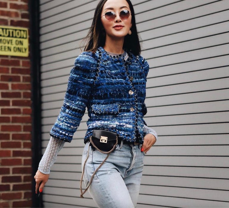 Chanel Cruise 2018 Greece Blue Gold Owl Lesage Fantasy Tweed 18C Jacket