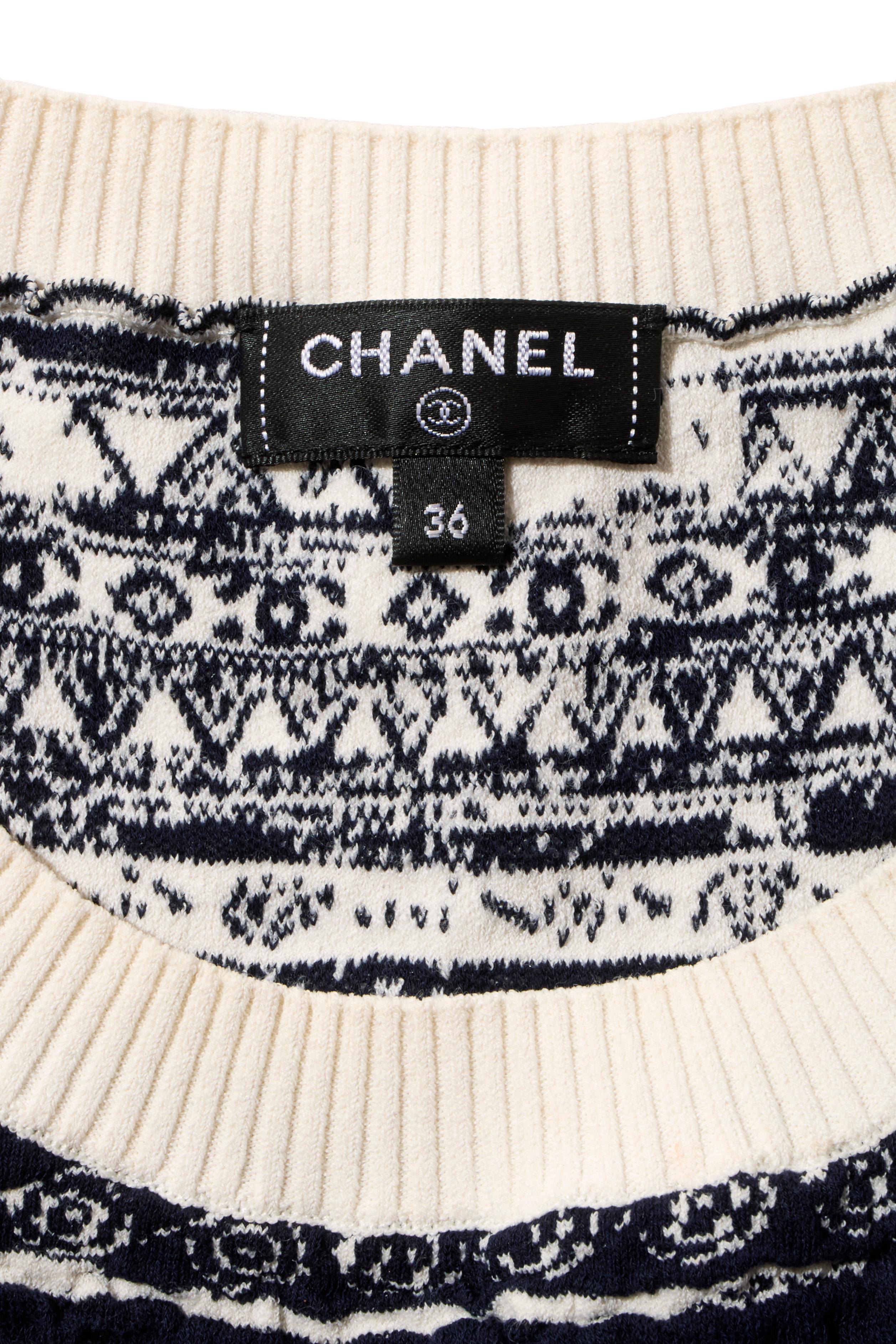 Chanel Cruise 2018 Greek Odyssey Runway Knit Dress FR 36 For Sale 4