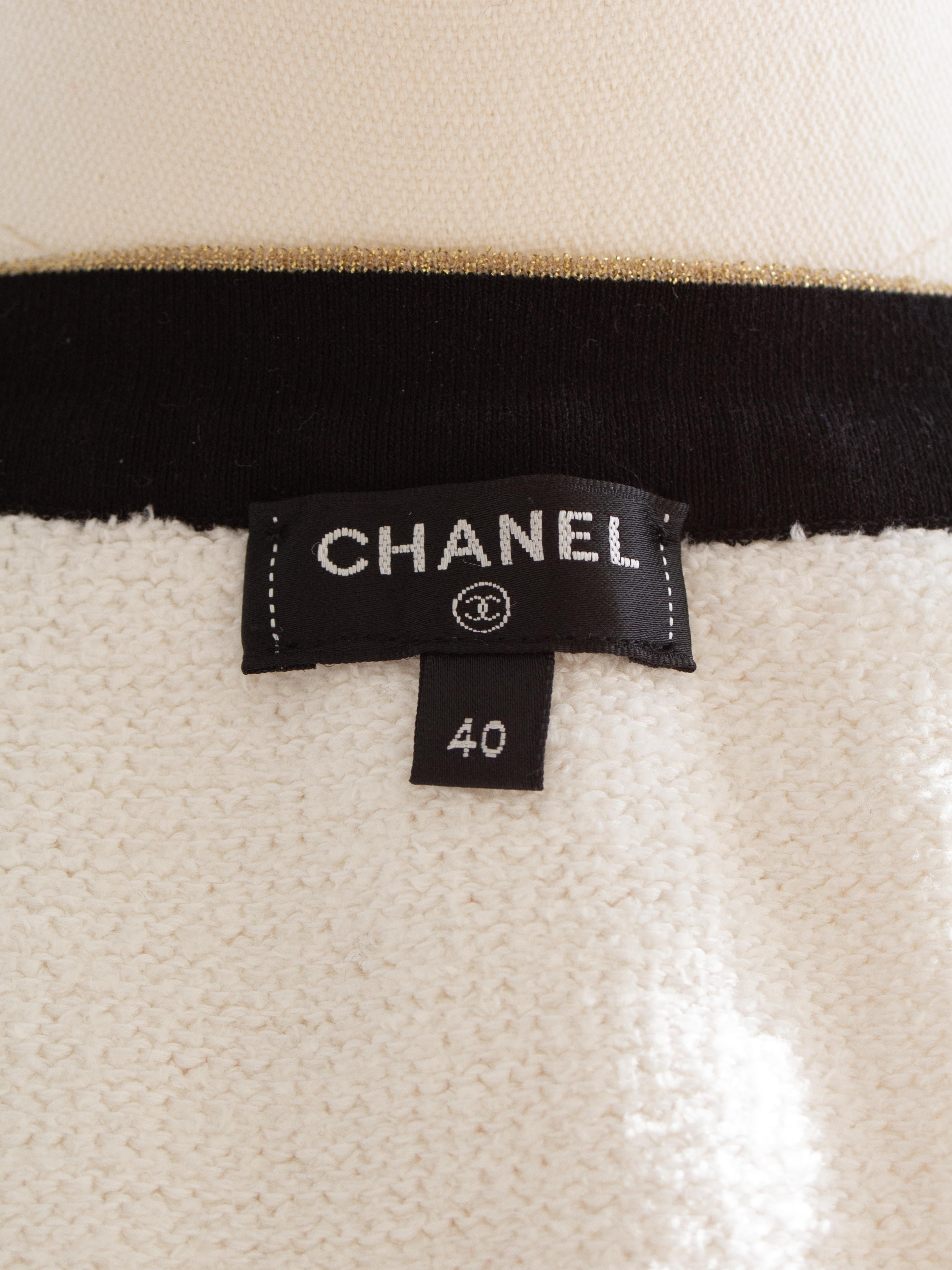 Chanel Cruise 2019 La Pausa White Black Gold Terry 19C Cardigan Jacket 6