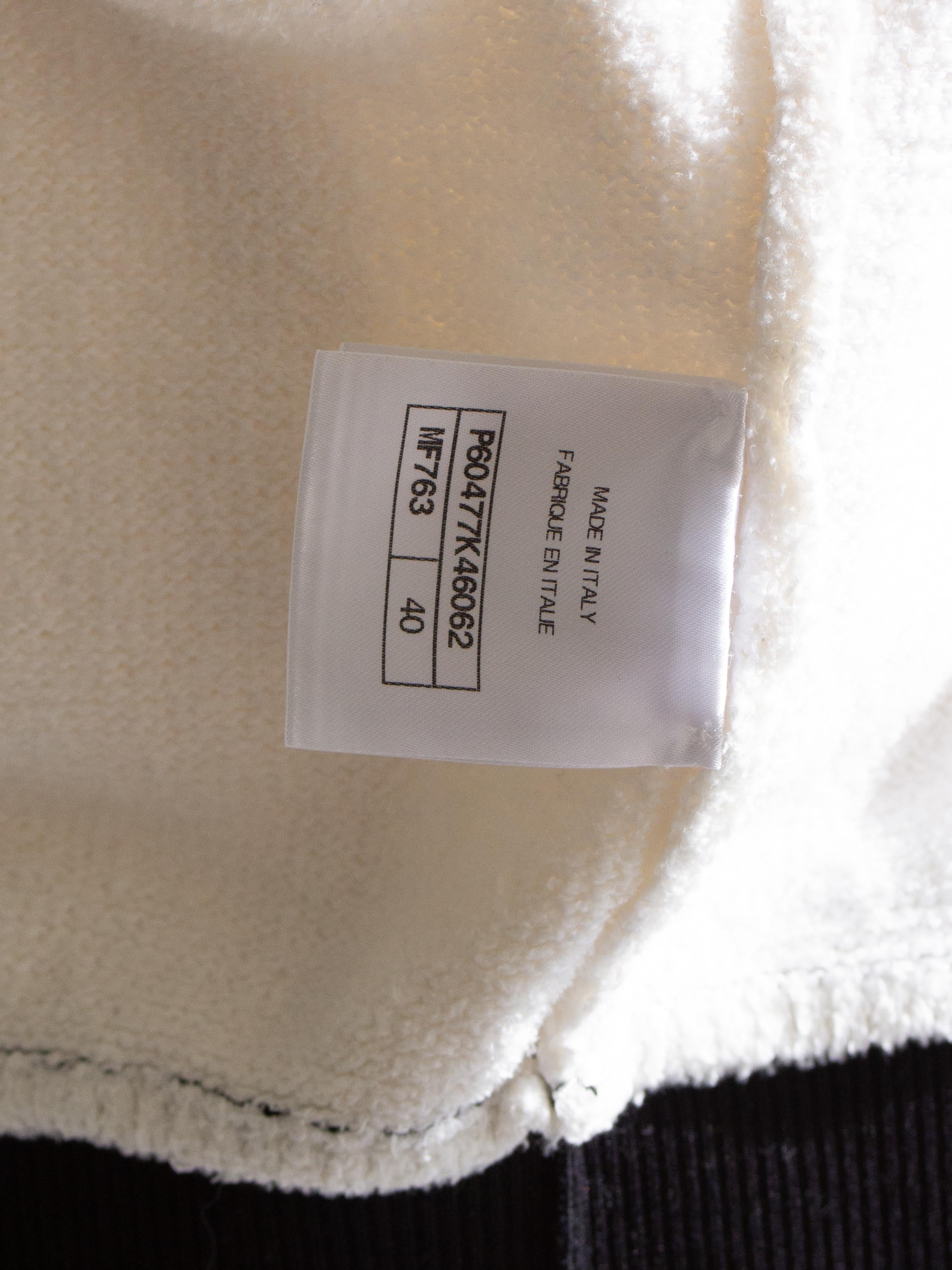 Chanel Cruise 2019 La Pausa White Black Gold Terry 19C Cardigan Jacket 7