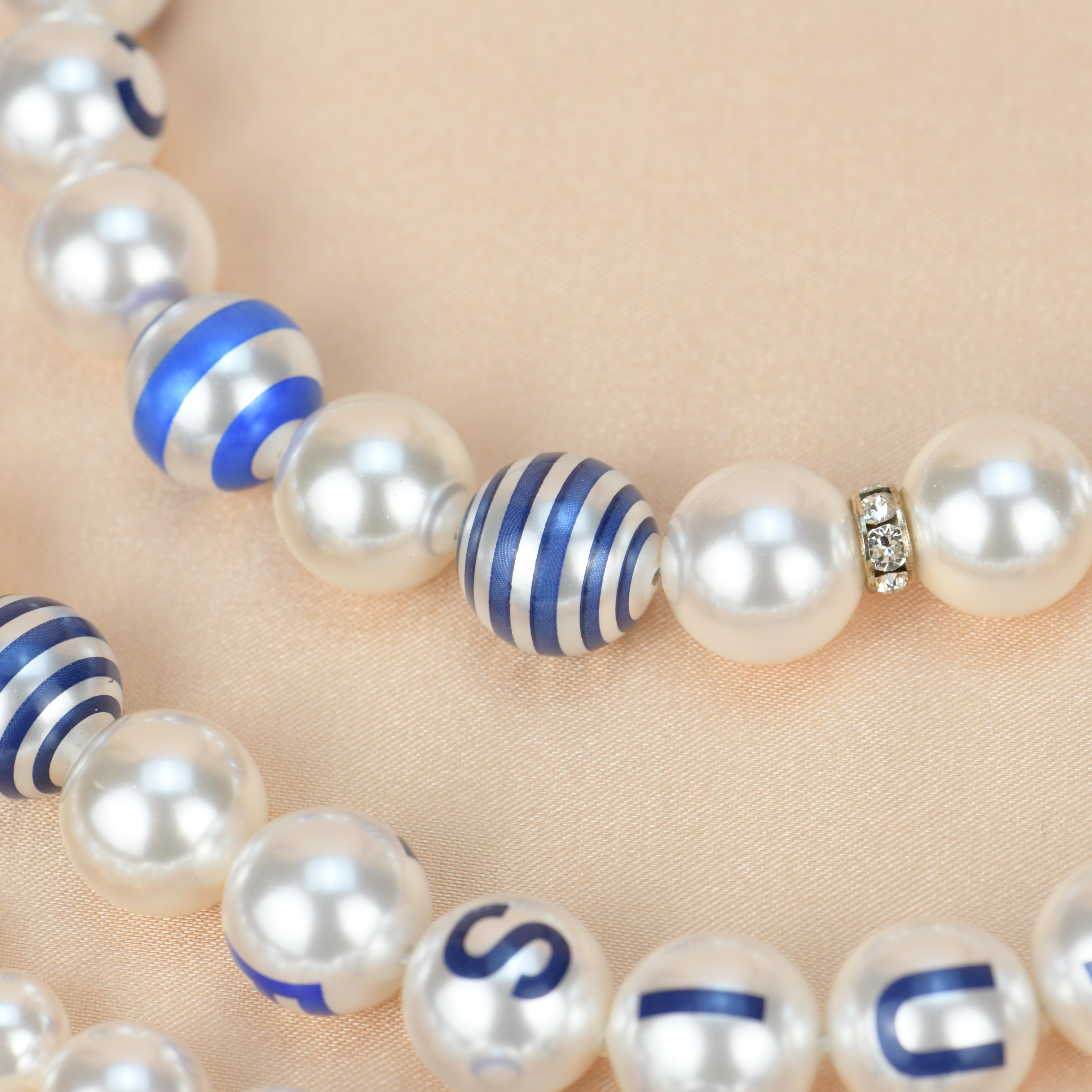 Chanel Cruise 2019 Painted Pearl Coco Logo Necklace 3