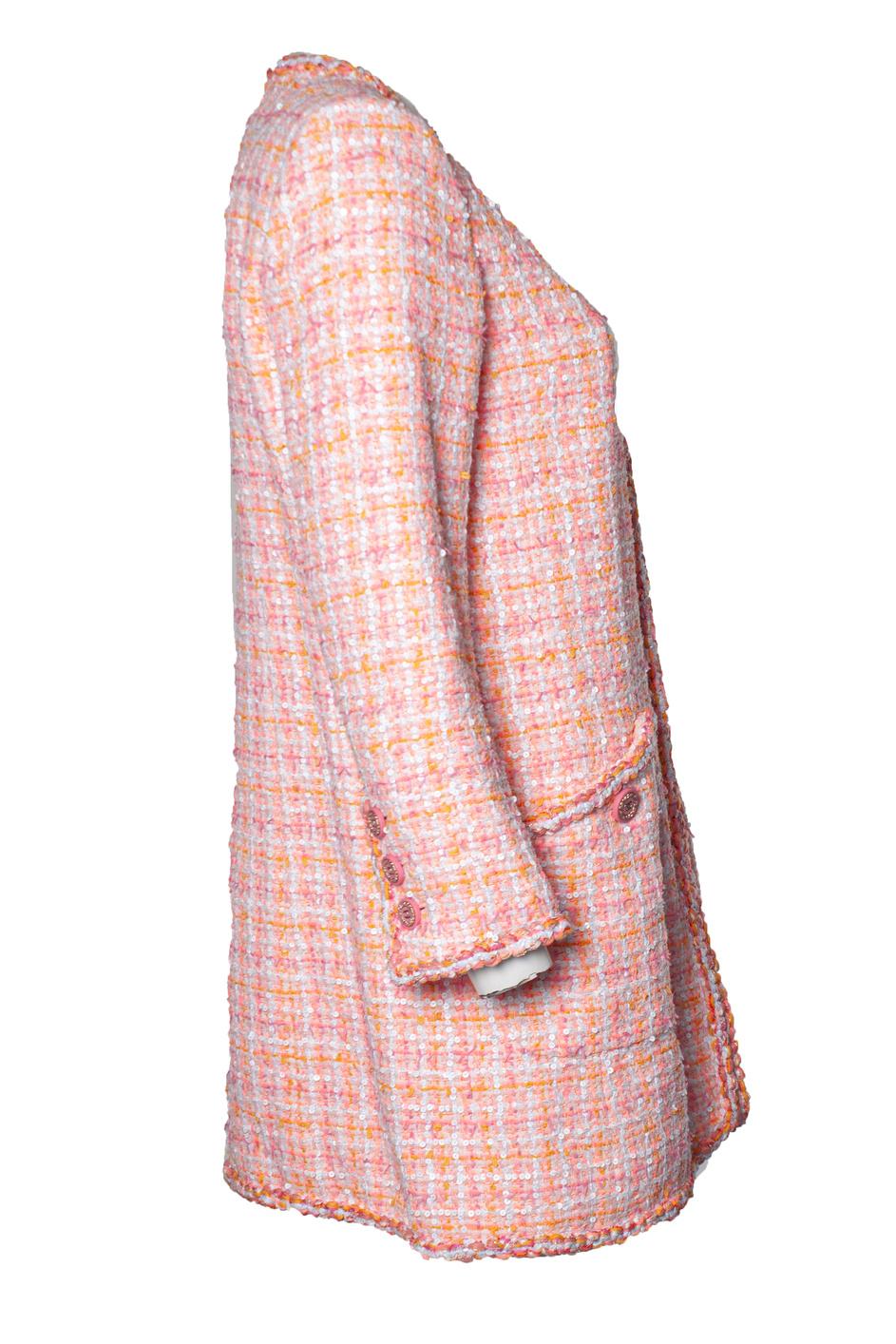Women's Chanel, cruise 2019 pink tweed jacket