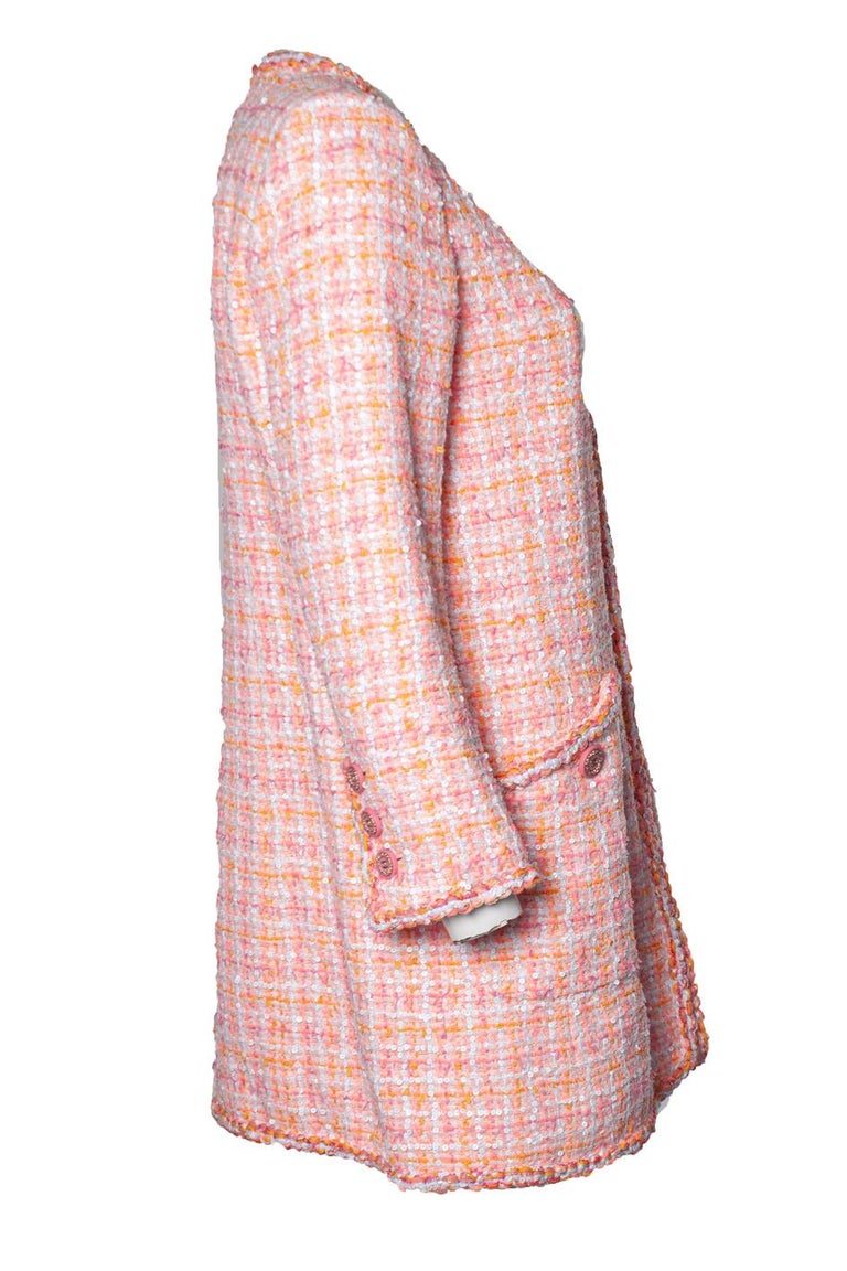 Pink Fall Coats 2019 Chanel, Cruise 2019 Pink Tweed Jacket At 1stDibs