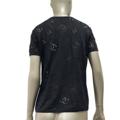 Chanel Cruise 2020 Black Printed T-Shirt - Size 38