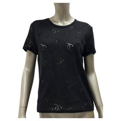 Chanel Cruise 2020 - Maglietta stampata nera - Taglia 38